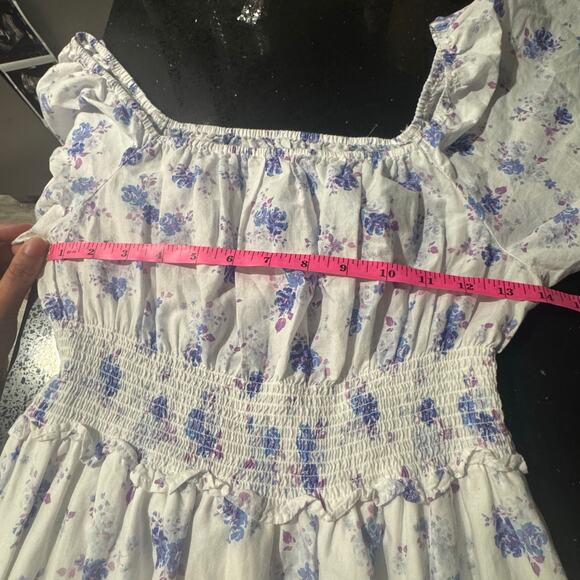 LoveShackFancy x Target Gemma Maxi Dress White Floral Puff Sleeve Size XS - Picture 7 of 9